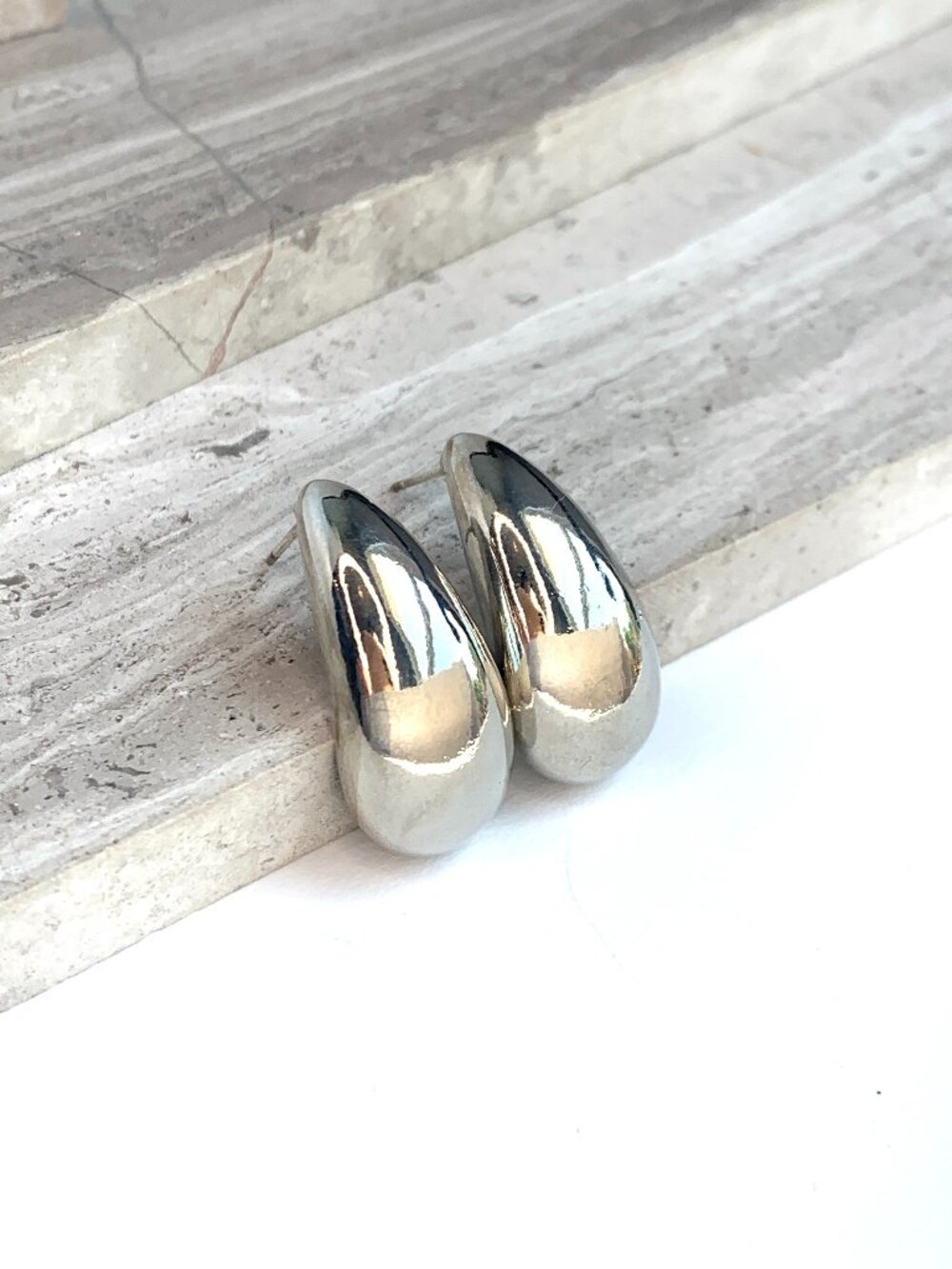 NEW ~ Anthropologie Silver Droplet Earrings